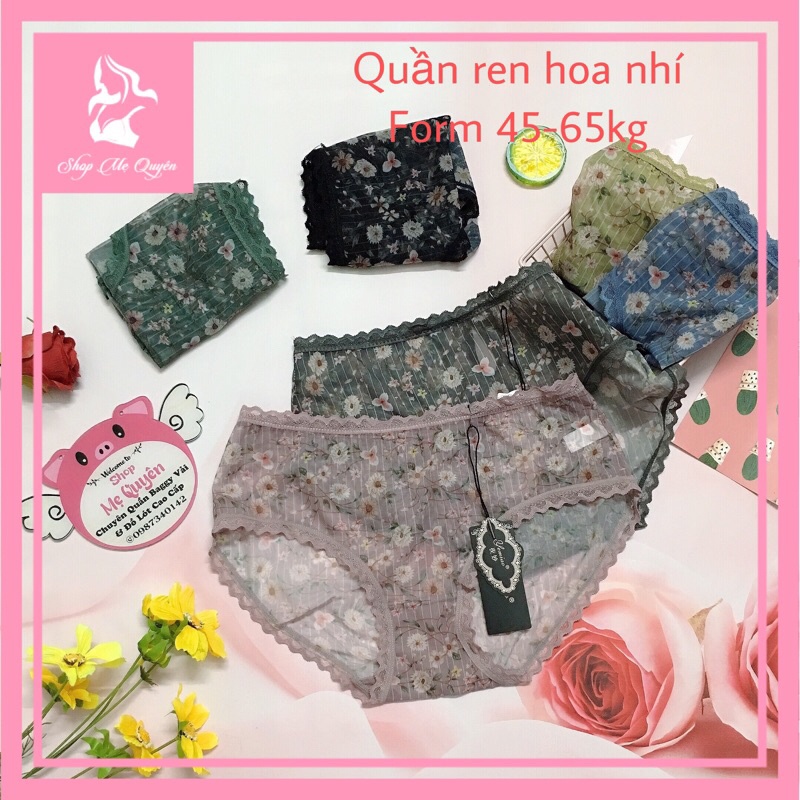 Quần lót ren lưới phối hoa nhí- thiết kế hở mông quyến rũ