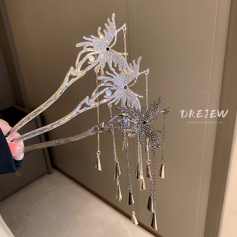 Trâm cài tóc DREJEW hình bướm đính kim cương giả cao cấp sang trọng