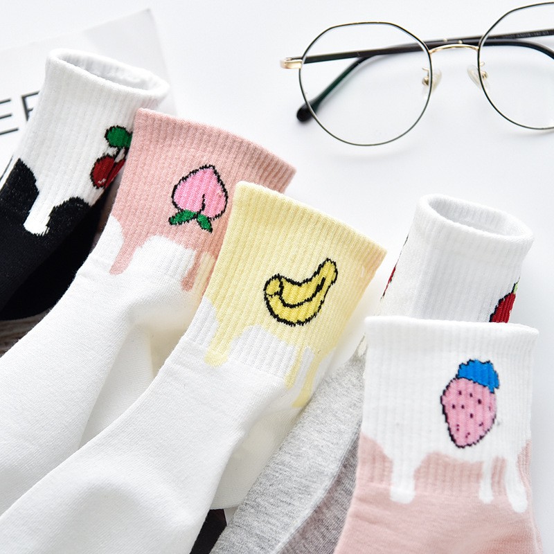 Tất hoa quả cao cổ mới dễ thương