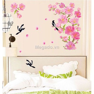 Decal hoa đào sắc xuân A439