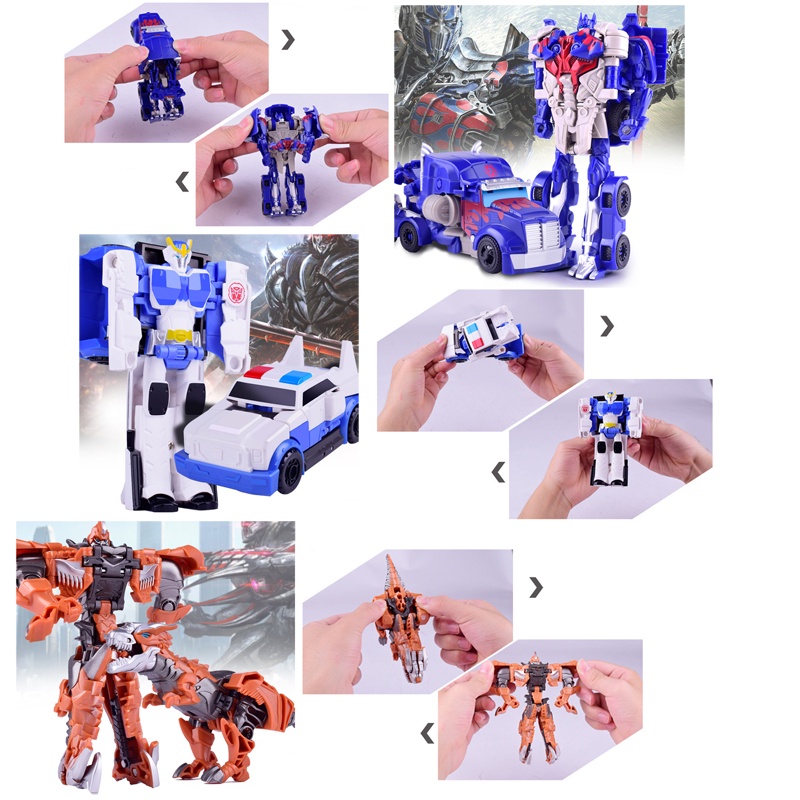 Đồ Chơi Robot Transformer Biến Hình Siêu Ngầu Từ Xe Cảnh Sát, Xe Đầu Kéo, Khủng Long Quái Thú Cho Bé