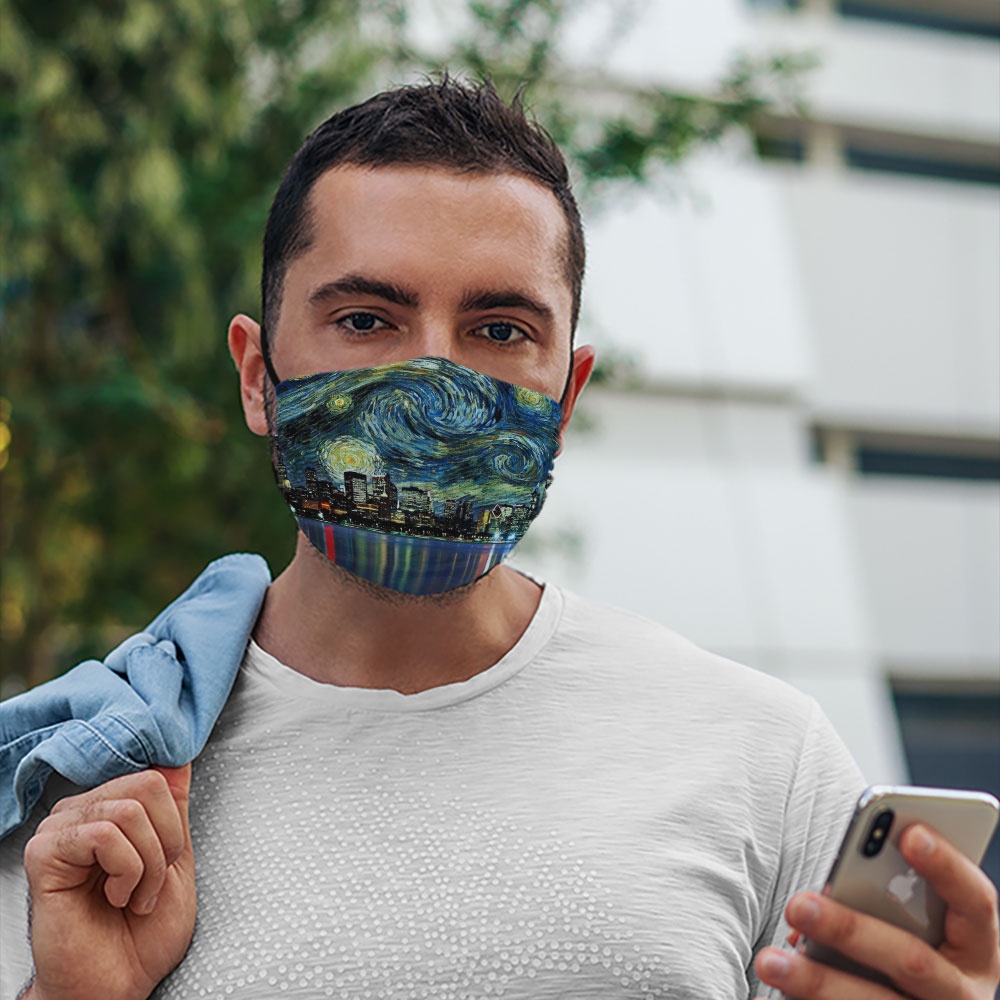 Khẩu Trang Vải Tốt Tranh Van Gogh 3 Soink Dây Đeo Mềm Chuyên Dụng, Đeo Thoải Mái,Dễ Thở,Thoáng Khí