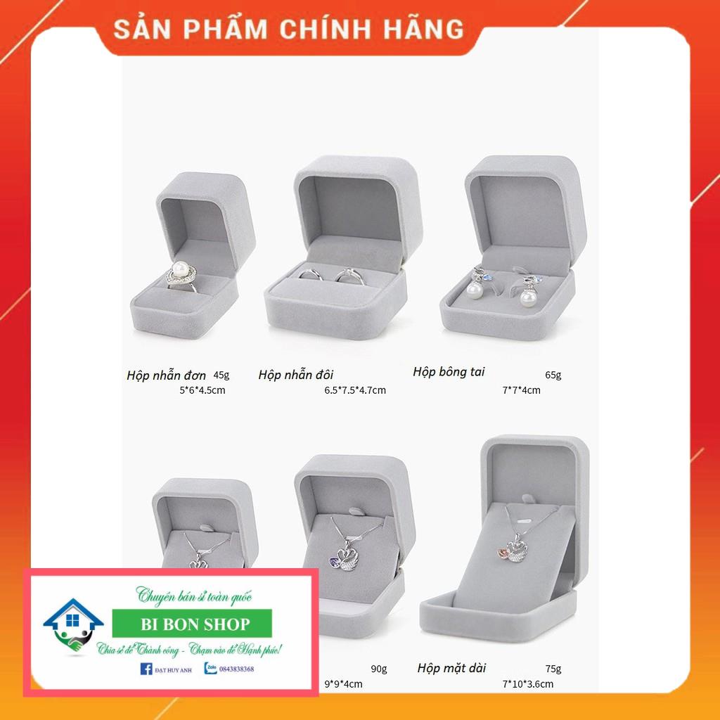 [H4N1-Giá xưởng] COMBO 20 Hộp nhẫn đơn - Hộp đựng trang sức bọc nhung cao cấp kiểu nắp gập