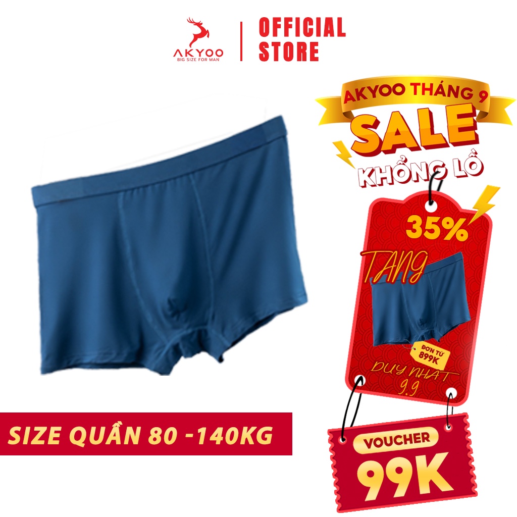 Quần Lót Nam Boxer Bigsize AKYOO, vải cotton thun lạnh co giãn 4 chiều thoáng khí - SIP0511