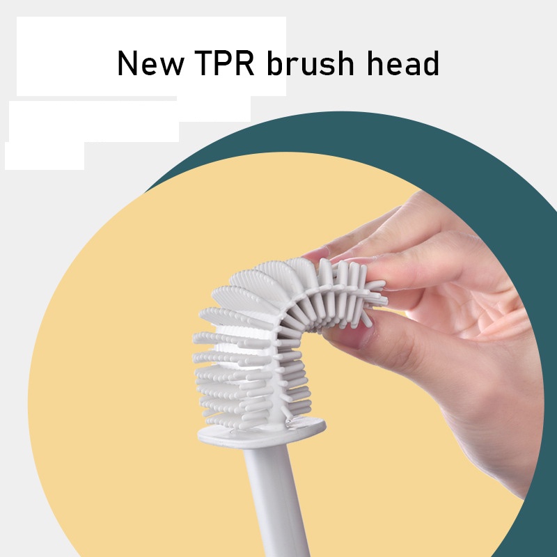 Only HOUSE Bộ Bàn Chải Vệ Sinh toilet Tay Cầm Dài Bằng silicone Không Cần Khoan