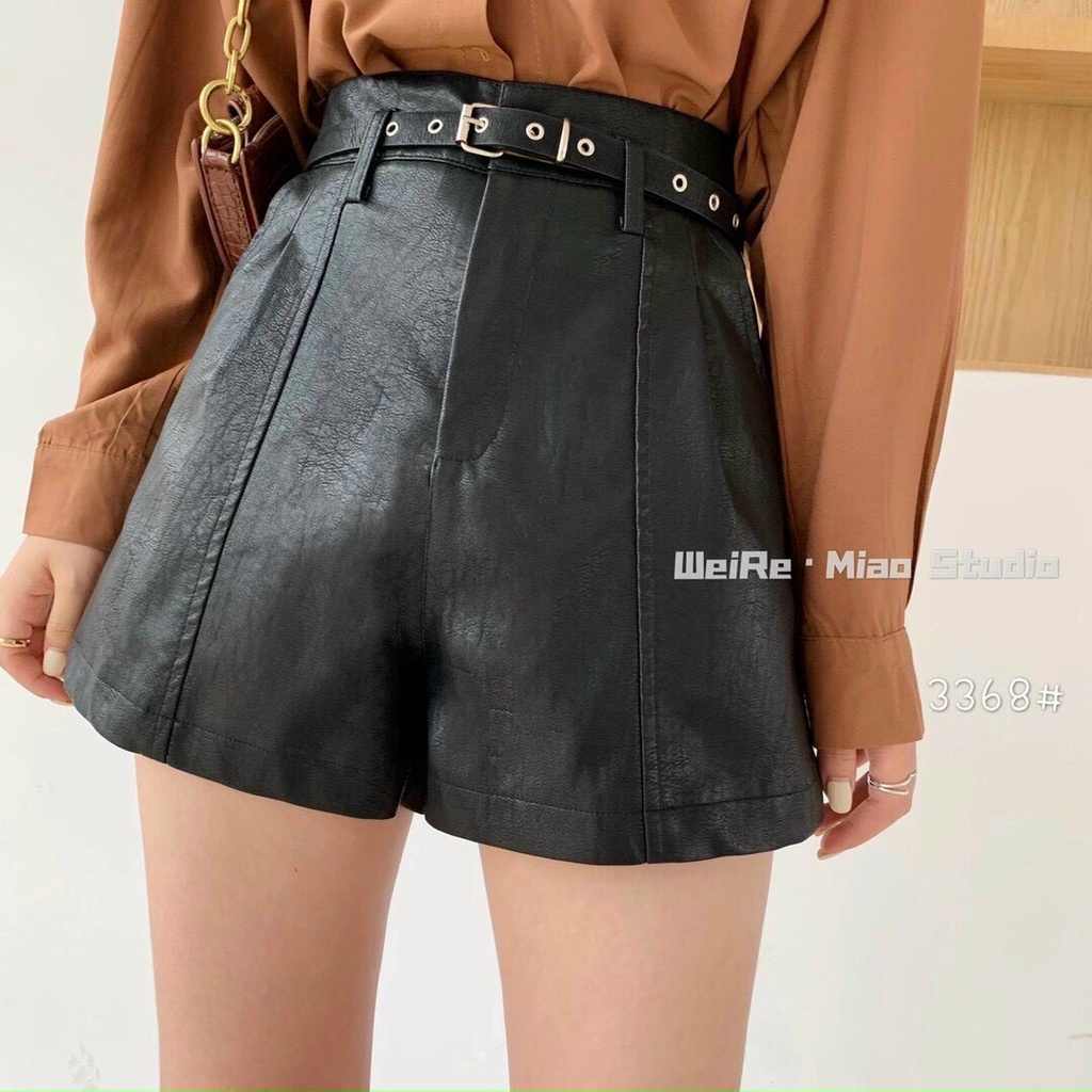 Quần Short Da Kèm Đai Ms 3368_Xưởng May Quang Anh