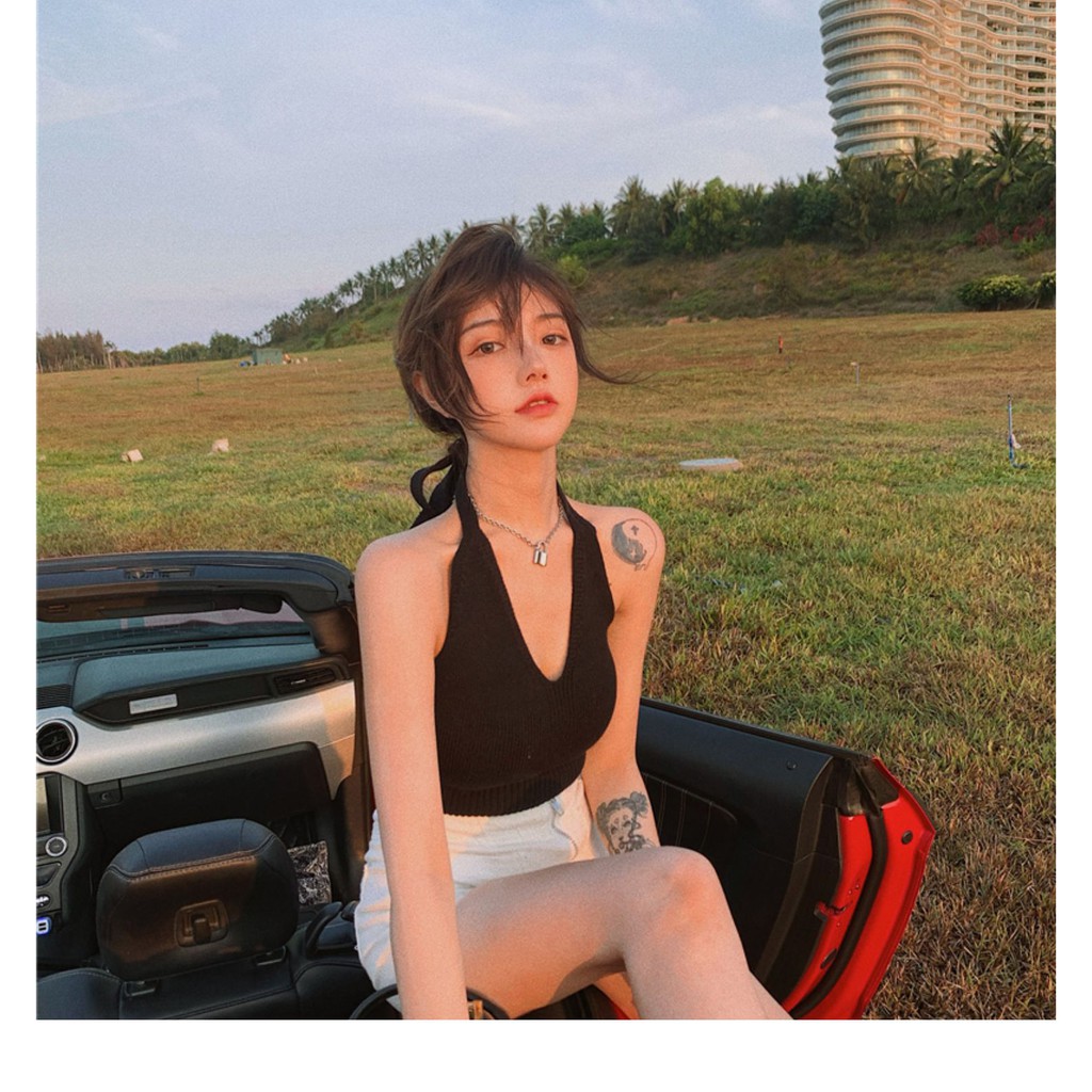 Áo hai dây áo kiểu nữ len dệt kim mùa hè cao cấp HQ YUKIBLOOM Áo hai dây nữ croptop len tặng quà ngẫu nhiên AK09 | BigBuy360 - bigbuy360.vn