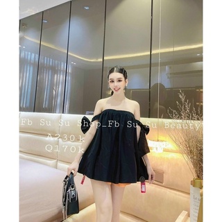 Áo trễ vai fom rộng nơ cột tay LS