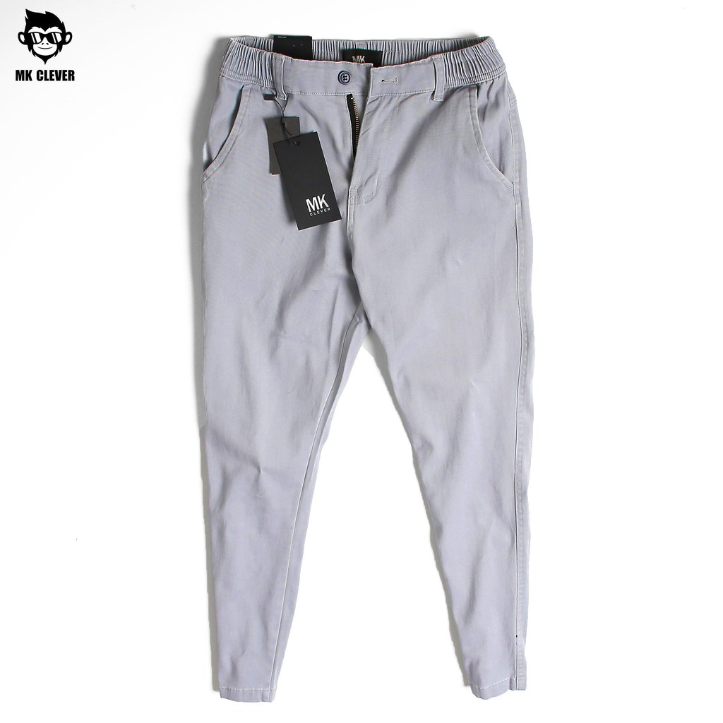 Quần nam kaki slimfit MK CLEVER, ống xuông lưng thun - QKT02