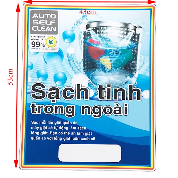 Miếng dán máy giặt không nhãn [TẶNG BĂNG KEO HAI MẶT] tem dán máy giặt không thương hiệu