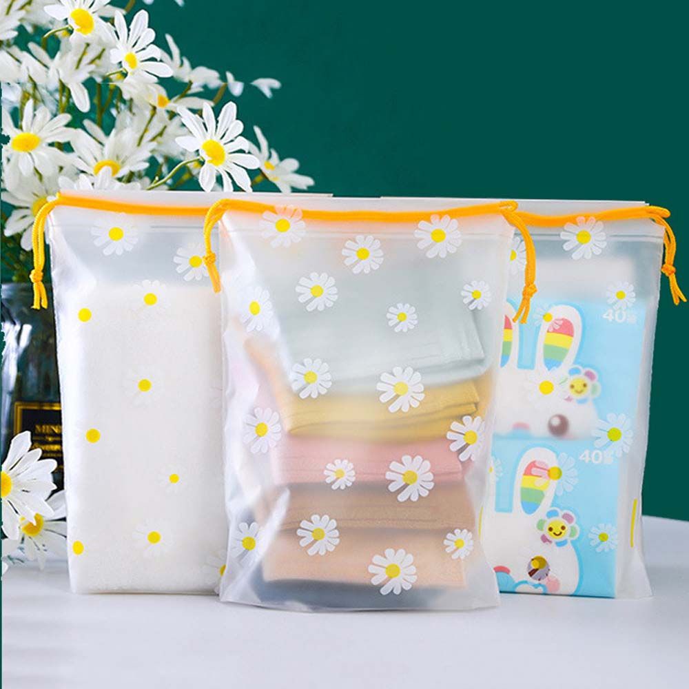 Túi đựng đồ trang điểm trong suốt thân thiện với môi trường chống thấm nước có dây rút tiện dụng AARON1