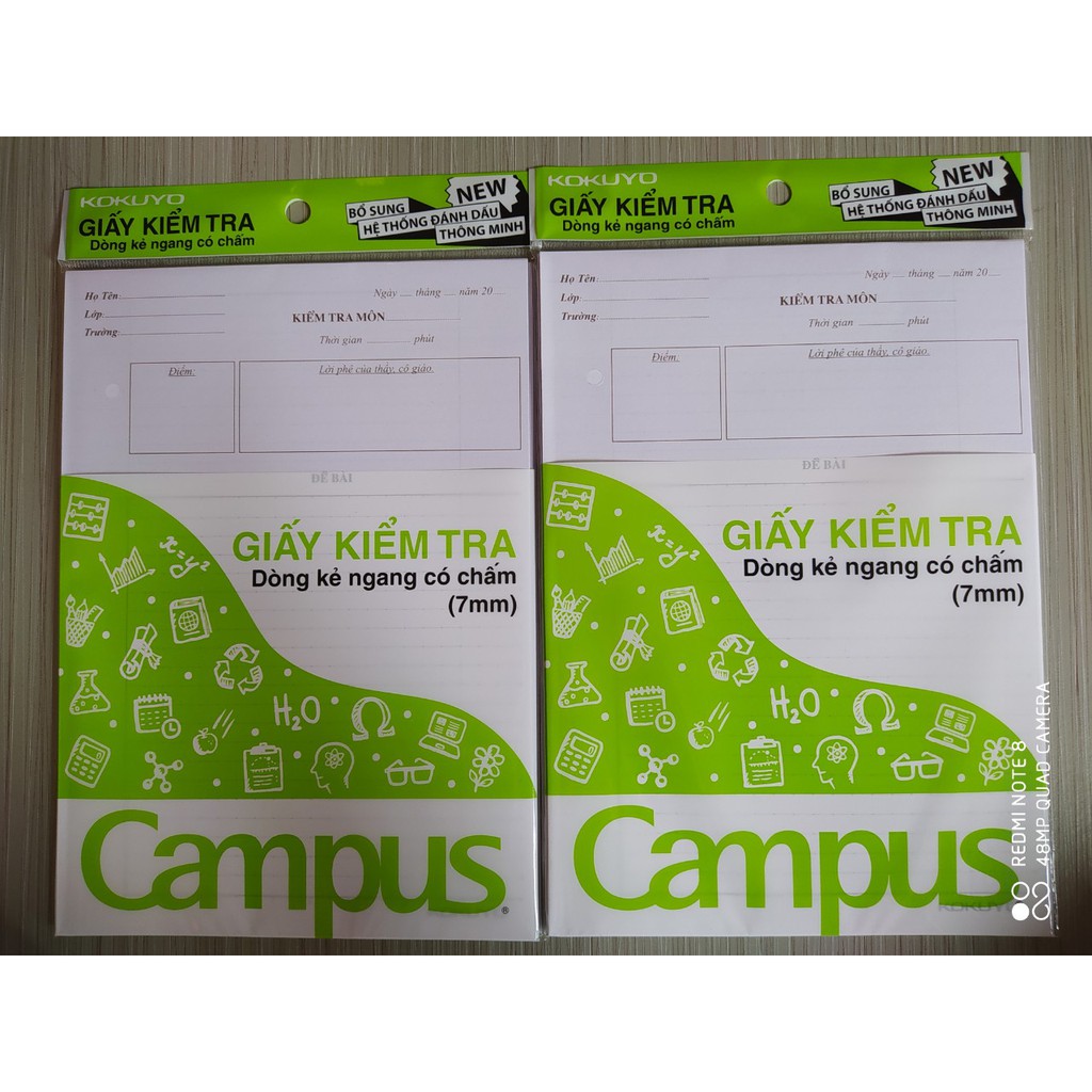 Giấy kiểm tra có chấm Campus(25 tờ đôi)
