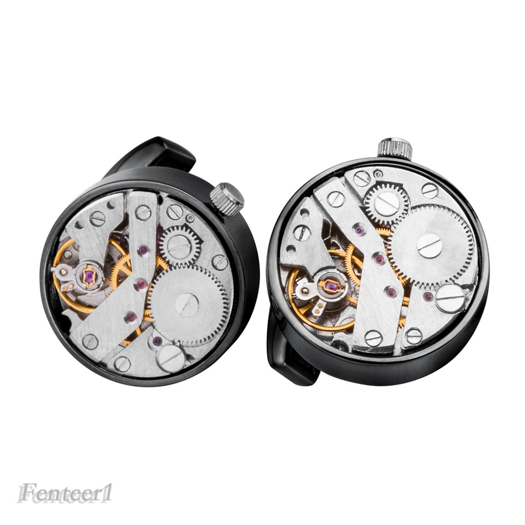 [Fenteer1] Khuy Măng Sét Hình Bánh Răng Động Cơ Bằng Đồng Thau Cứng Phong Cách Punk
