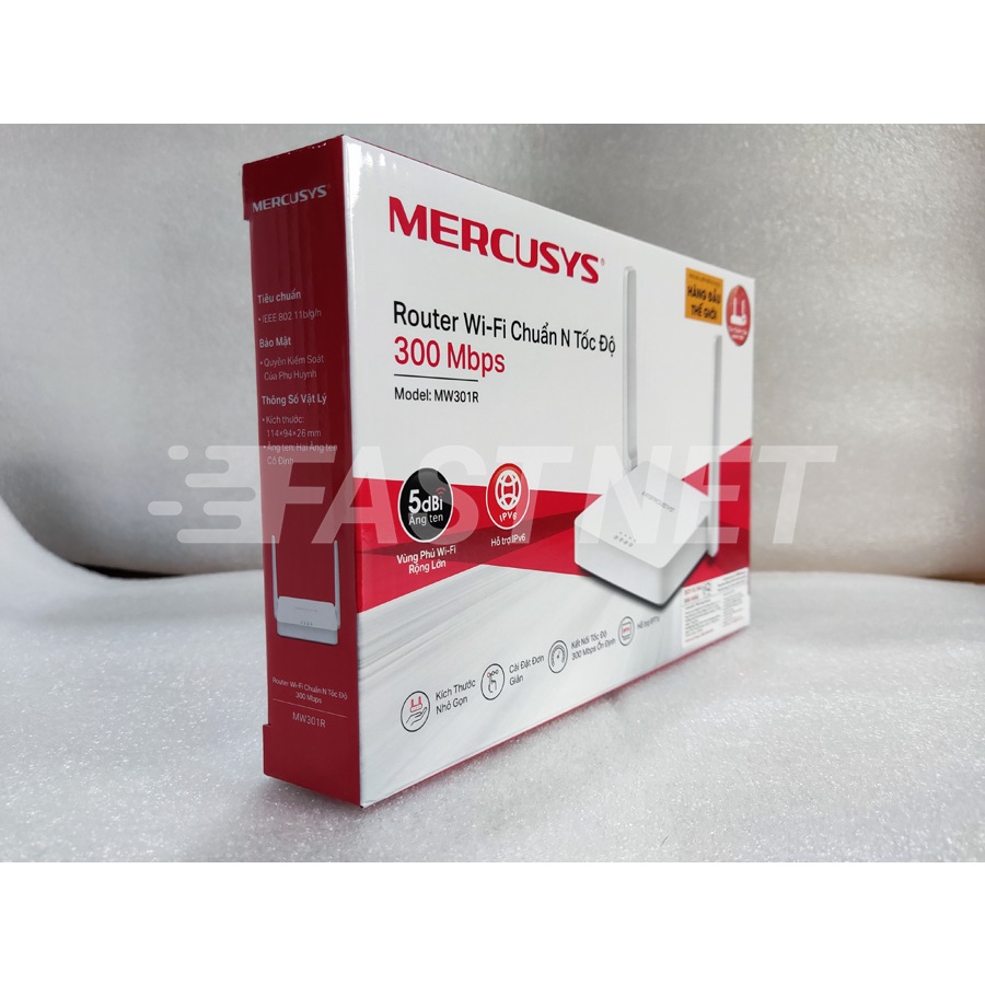 Bộ Phát Router Wi-Fi Mercusys MW301R Chuẩn N Tốc Độ 300Mbps