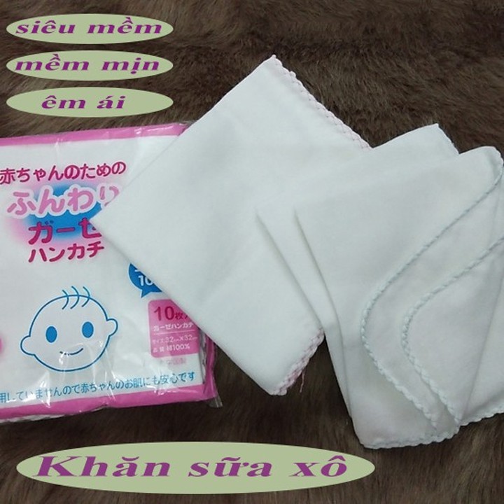 SET 10 chiếc khăn sữa xô xuất Nhật an toàn dành cho trẻ sơ sinh