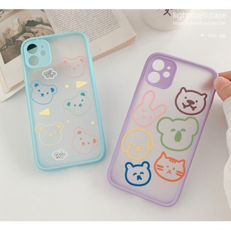 Ốp iPhone bảo vệ camera động vật lưng nhám iPhone 7 8 7 Plus 8 Plus X Xs Xr XsMax iPhone 11 11 Pro 11