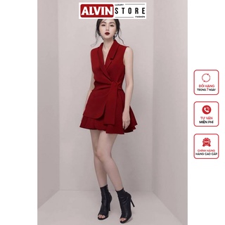 Chân Váy Xếp Ly Thời Trang Và Áo Kiểu Cổ Vest Cột Chéo Thanh Lịch Thời Thượng (Nguyên Bộ) Alvin Store 0005