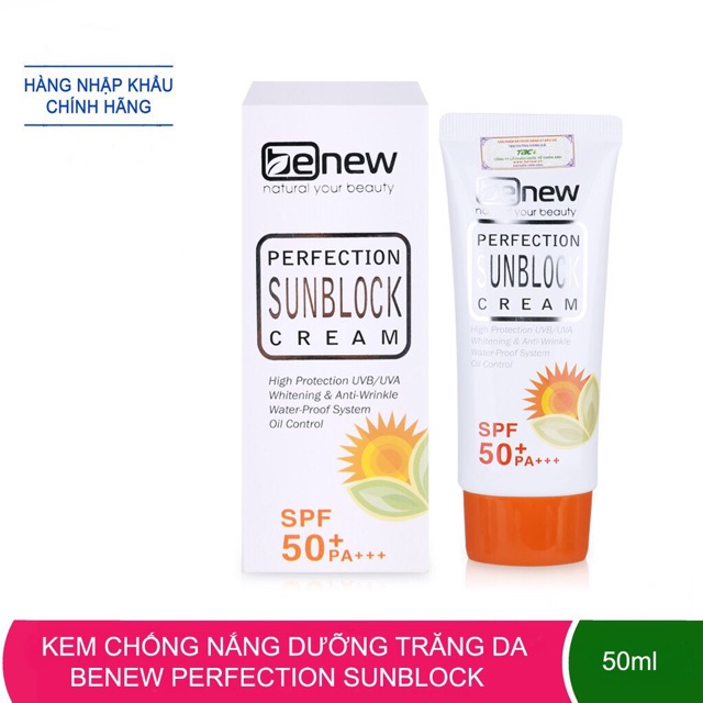 Kem Chống Nắng Benew Dưỡng Trắng, Nâng Tone Da SPF50+ Nhập Khẩu Chính Hãng | WebRaoVat - webraovat.net.vn