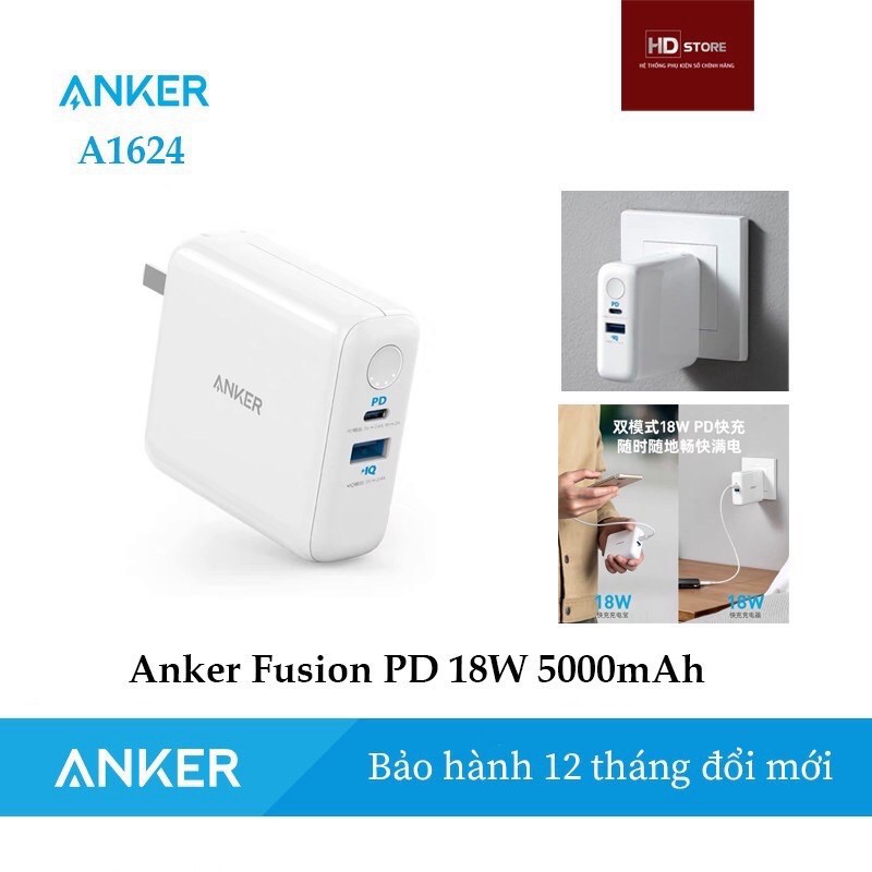 ♥️ Củ sạc ANKER kiêm sạc dự phòng FUSION 5K A1624 ♥️