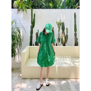 Đầm sơ mi túi nắp [2YOUNG] D984 (ảnh thật)