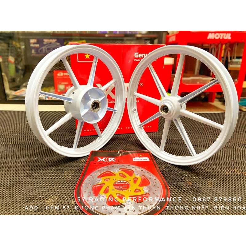 Mâm X1R Honda Winner 8 cây màu Trắng có tặng dĩa trước Size gắn như Zin
