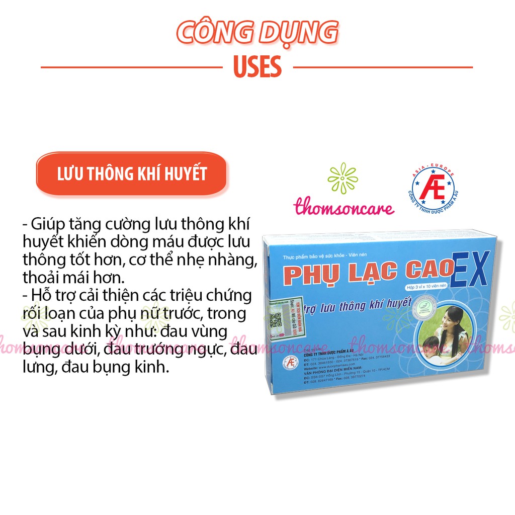 Phụ lạc cao Ex - Hỗ trợ Giảm đau bụng kinh, ổn định kinh nguyệt, điều kinh từ cao đan sâm và thảo dược