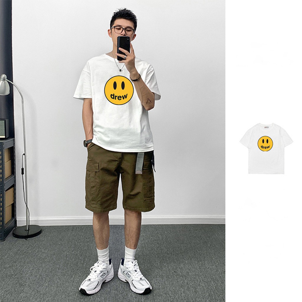 Áo thun unisex form rộng in Logo Dreww, Áo phông cổ tròn kiểu đáng basic thời trang chất thun thoáng mát