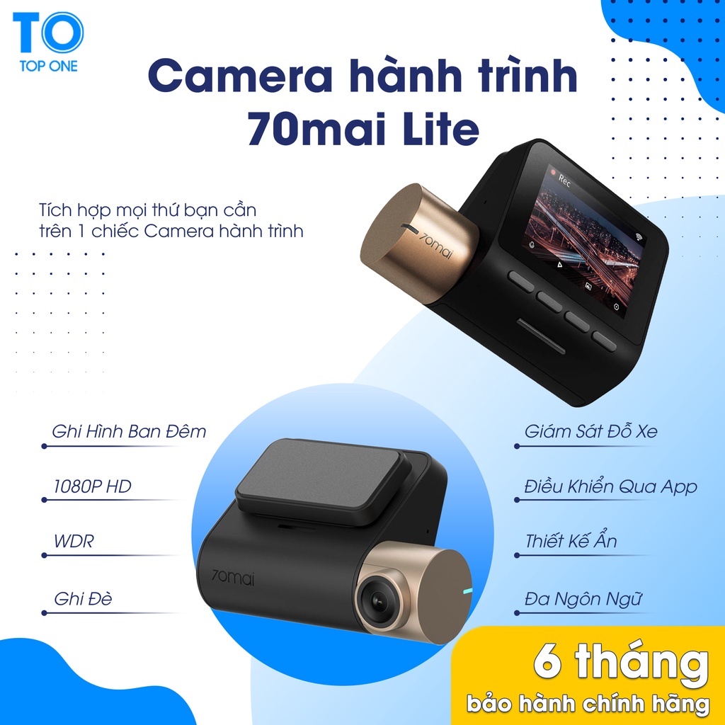 Camera Hành Trình Ô tô Xiaomi 70mai Dash Cam 70 Mai Lite D08 Chính Hãng Full HD 1080P | WebRaoVat - webraovat.net.vn