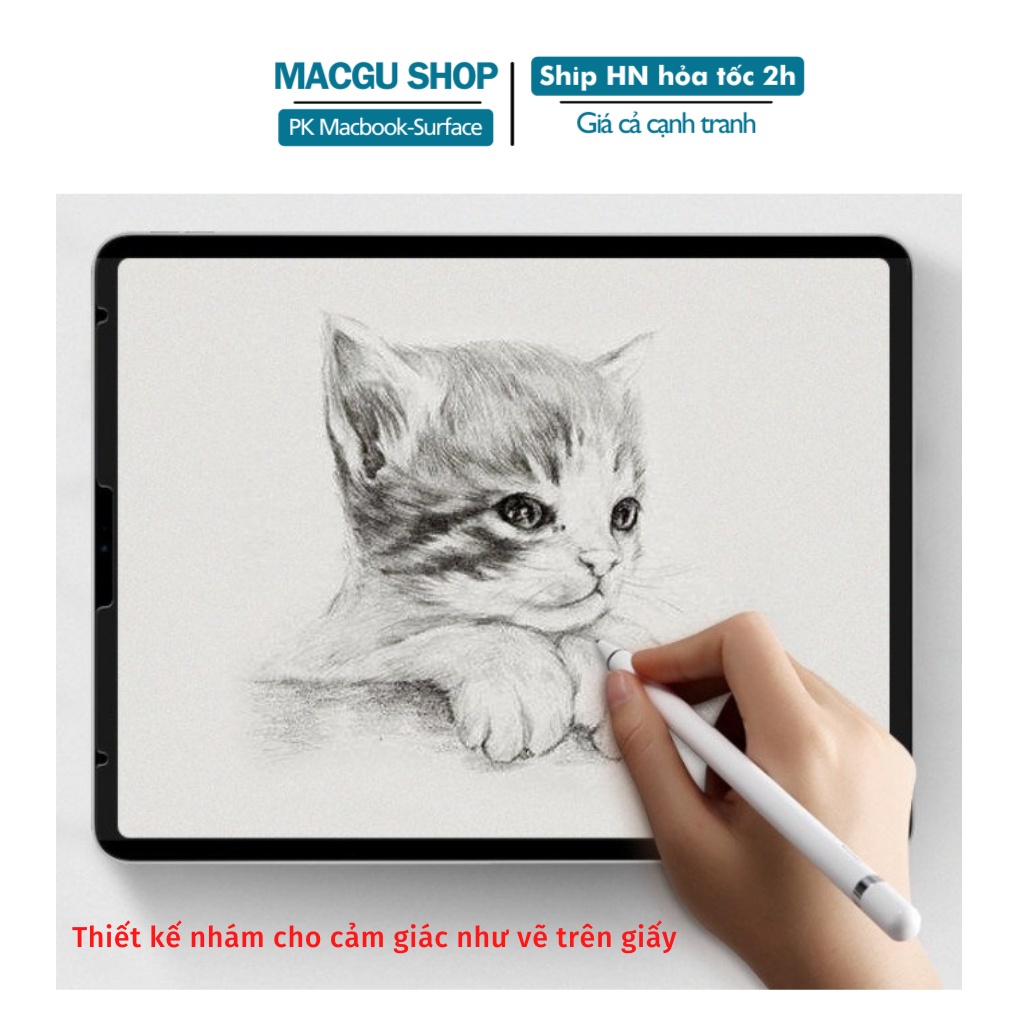 DÁN MÀN HÌNH IPAD dạng giấy (DÁN PAPER) chuyên dụng để vẽ- Dán ipad air, ipad pro