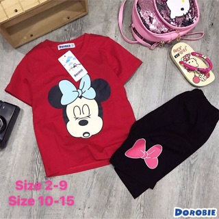 [15-33kg] [SALE] Set bộ quần lửng Mickey Minnie bé gái