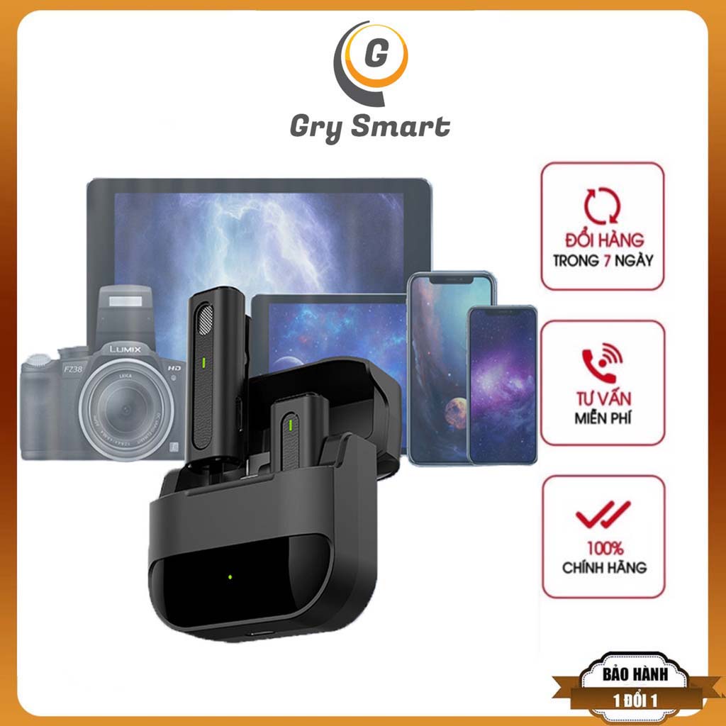 Mic Thu Âm Cho Điện Thoại, Micro Thu Âm Không Dây Cài Áo Nhỏ Gọn - Micro Thu Âm Livestream Chuyên Nghiệp Bắt Âm Cực Tốt