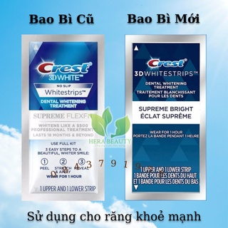 Set 7 gói miếng dán trắng răng Crest 3D White Supreme Bright USA - Răng trắng vượt trội