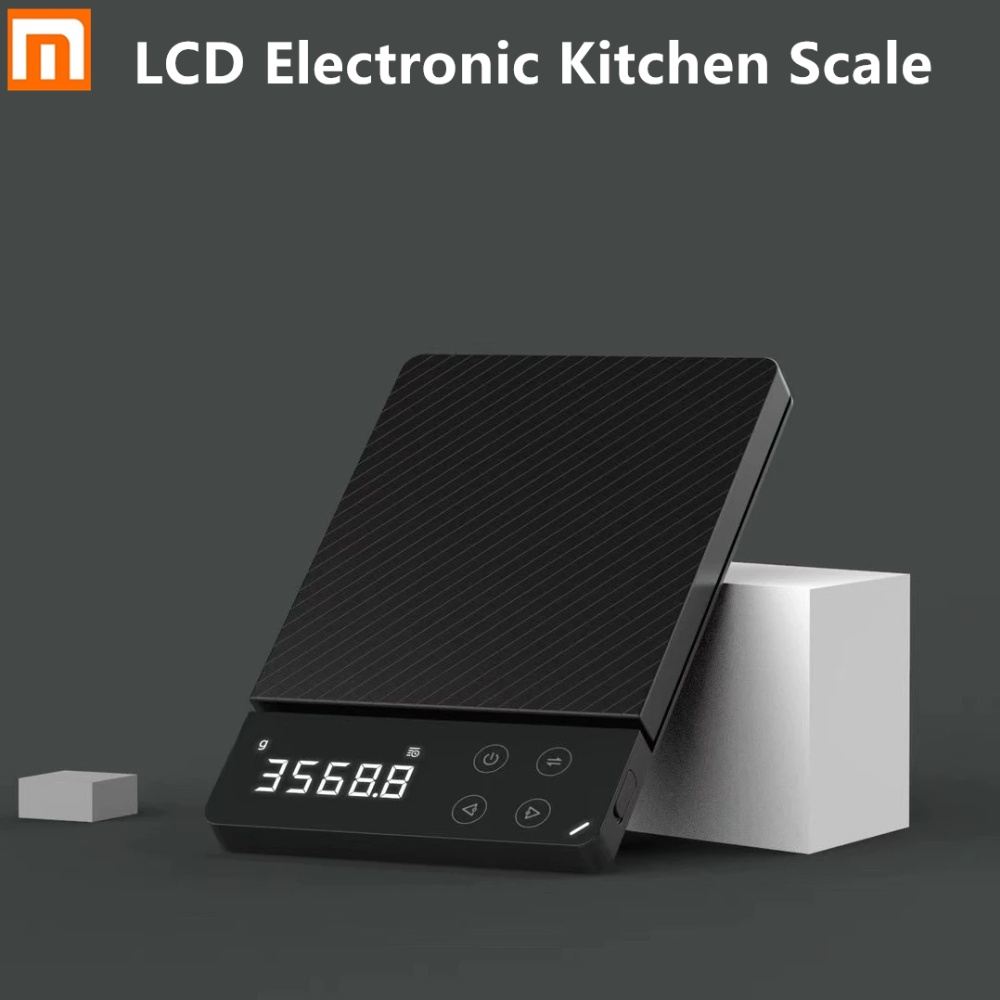 Xiaomi 0-3KG Gia dụng LCD Cân điện tử kỹ thuật số Cân thực phẩm có thể sạc lại Nhà bếp Nướng Cân nấu ăn