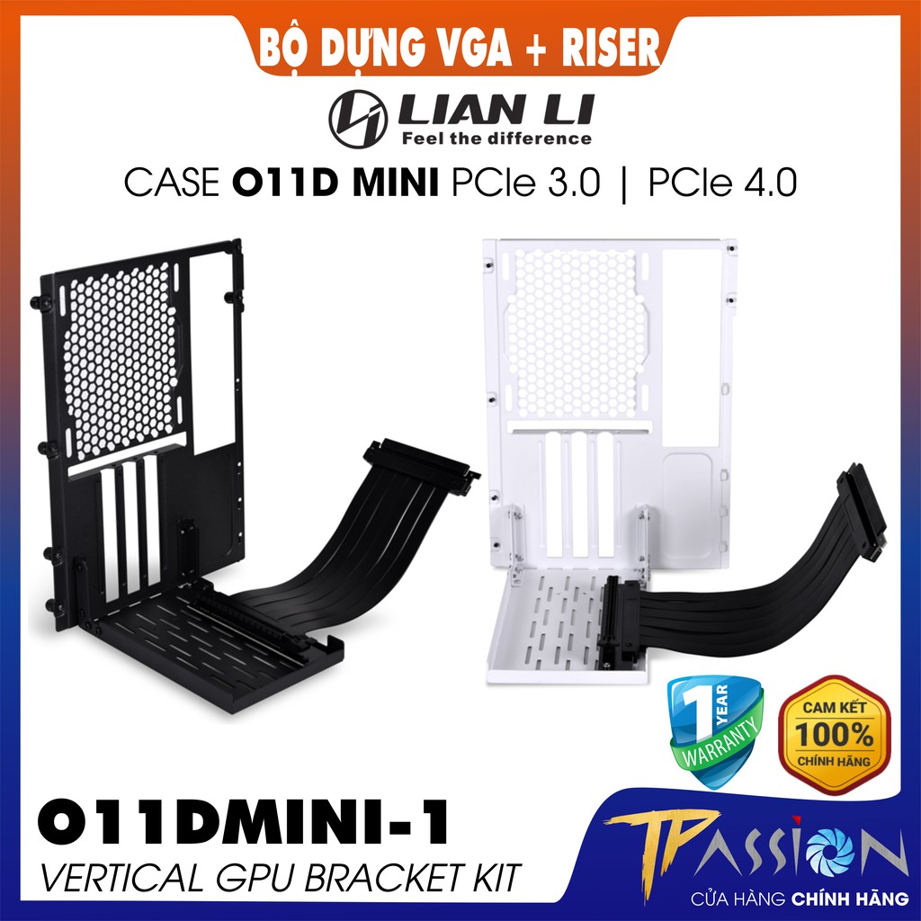 Bộ kit giá dựng VGA Lian Li O11DMINI-1 Vertical GPU Bracket KIT PCIE 3.0 | 4.0 Black White - Chính hãng, case O11 MINI