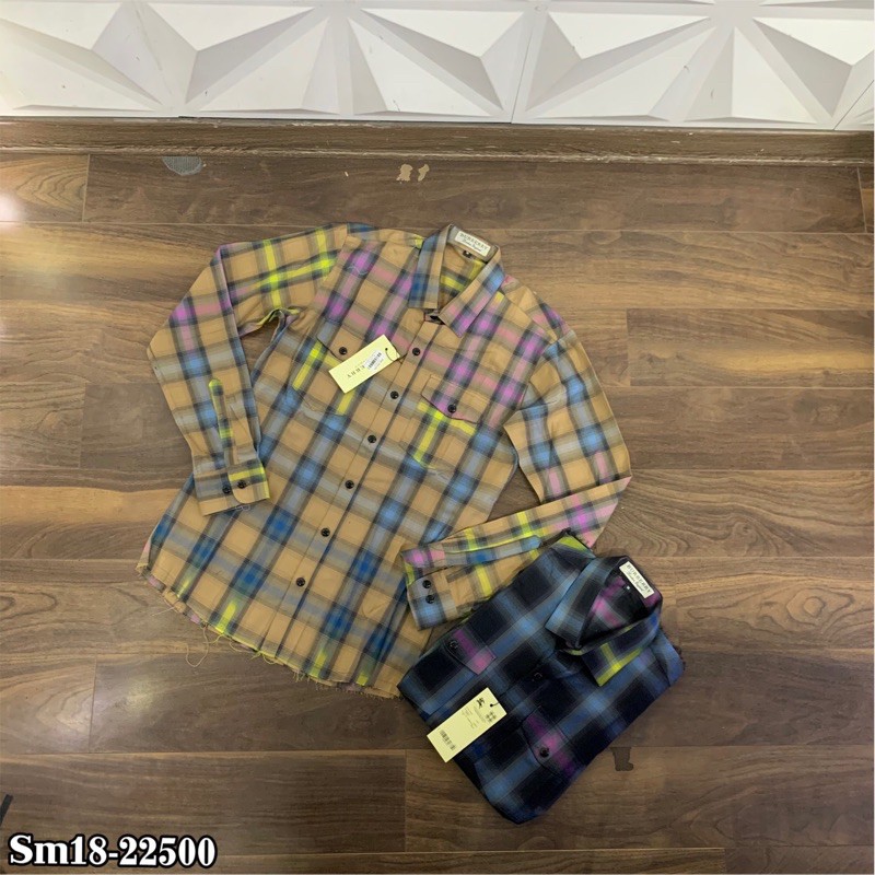 Áo Sơ Mi Dài Tay Kẻ Caro Loang Màu Gấu Xước Cao Cấp | BigBuy360 - bigbuy360.vn