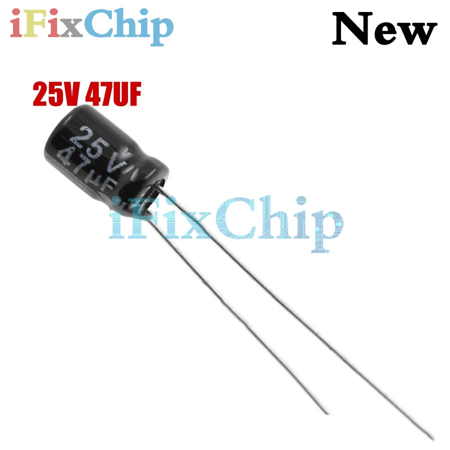 50 Cái / lốc Higt Chất Lượng 25V 47UF 5 * 7mm 47UF 25V 5 * 7 Tụ Điện Phân