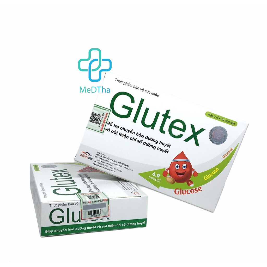 Glutex - Hỗ Trợ Hạ Đường Huyết, Ổn Định Đường Huyết, Ngăn Ngừa Biến Chứng Tiểu Đường (Hộp 30 viên) [Chính Hãng]