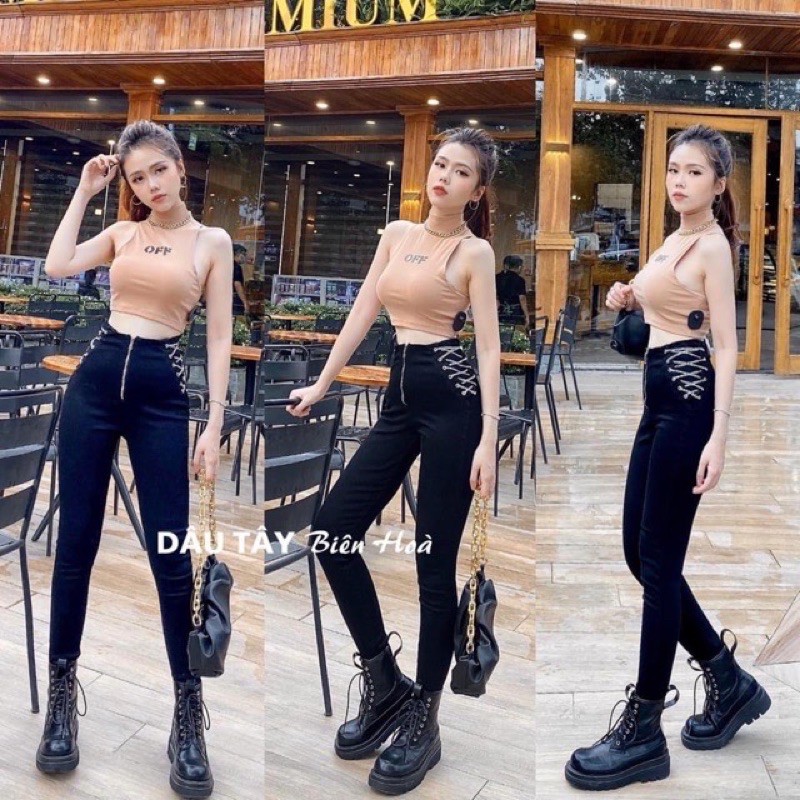 [Mã WASTMAY giảm 15% tối đa 30K đơn 150K] QUẦN BÒ JEANS LƯNG CAO ĐAN XÍCH EO | BigBuy360 - bigbuy360.vn