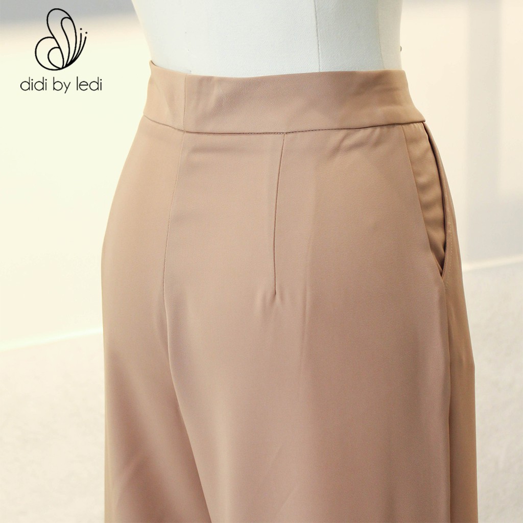 Quần Cullotes ống suông, quần tây nữ màu Da dáng lửng DIDI BY LEDI, vải Visco cao cấp cạp cao size S M L XL XXL - Q531 | BigBuy360 - bigbuy360.vn
