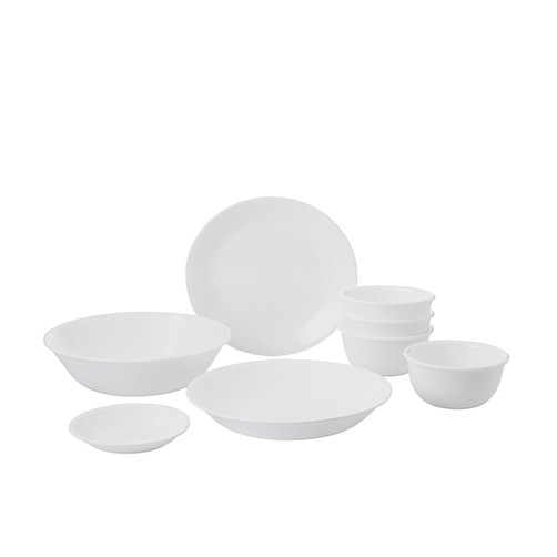 Bộ tô chén dĩa thuỷ tinh Mỹ Corelle 8 món 8 N-LP Winter Frost White