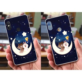 Ốp lưng Xiaomi Redmi Note 5 Pro (dẻo viền trắng trong) - Hình Gấu Thỏ