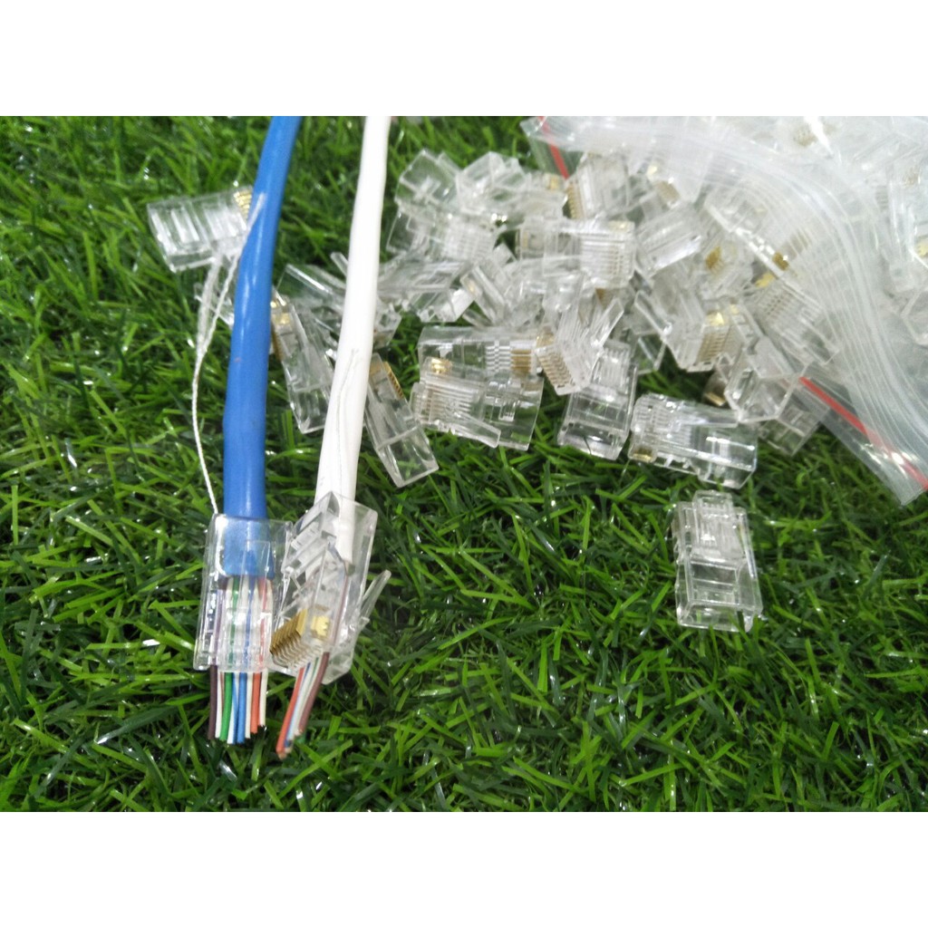 SIÊU HOT  Hạt Mạng Xuyên Thấu RJ45 Túi 100 Hạt-TIIỆN LỢI VÀ KÍNH TẾ