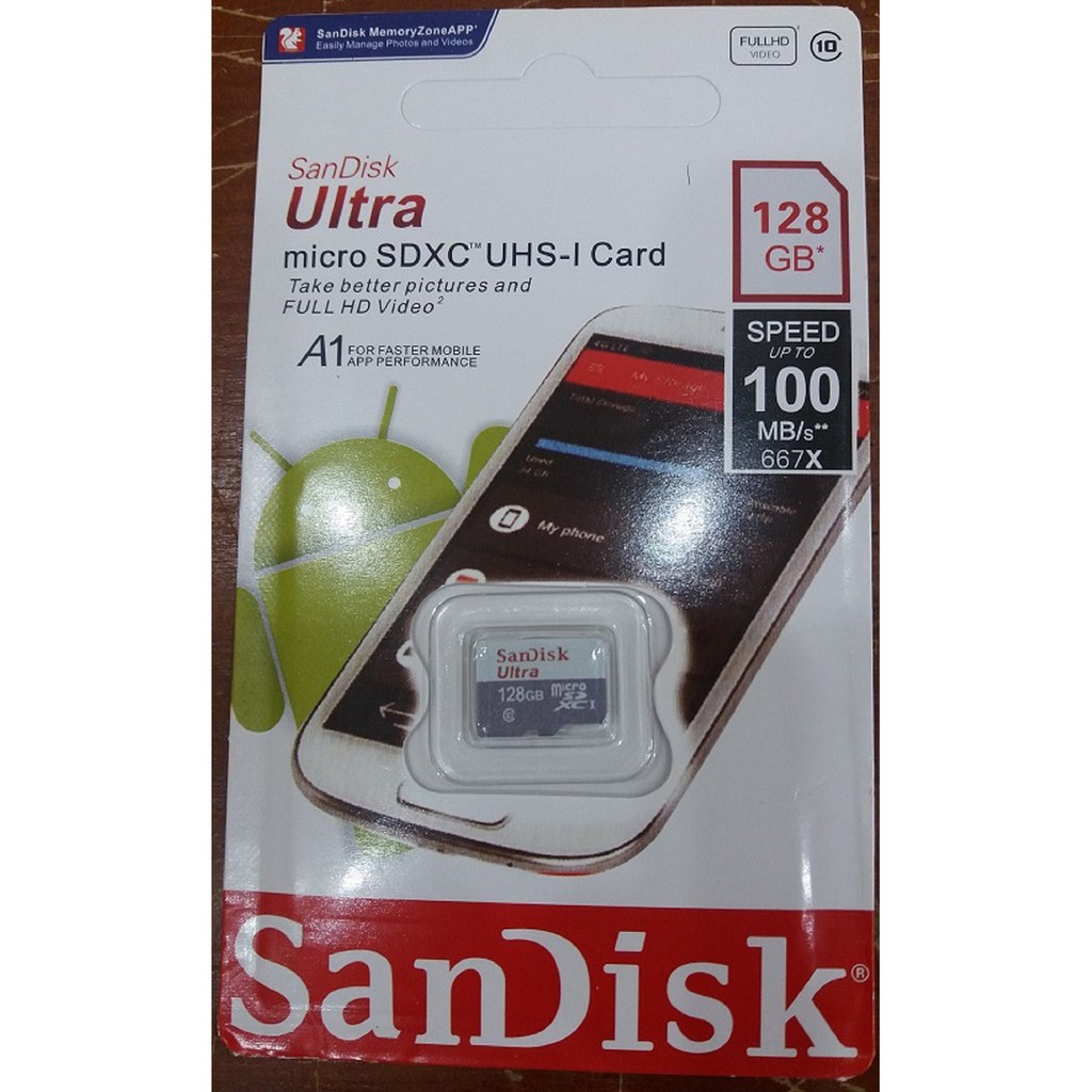 Thẻ Nhớ 128GB Sandisk MicroSD Ultra - Bảo hành 5 năm