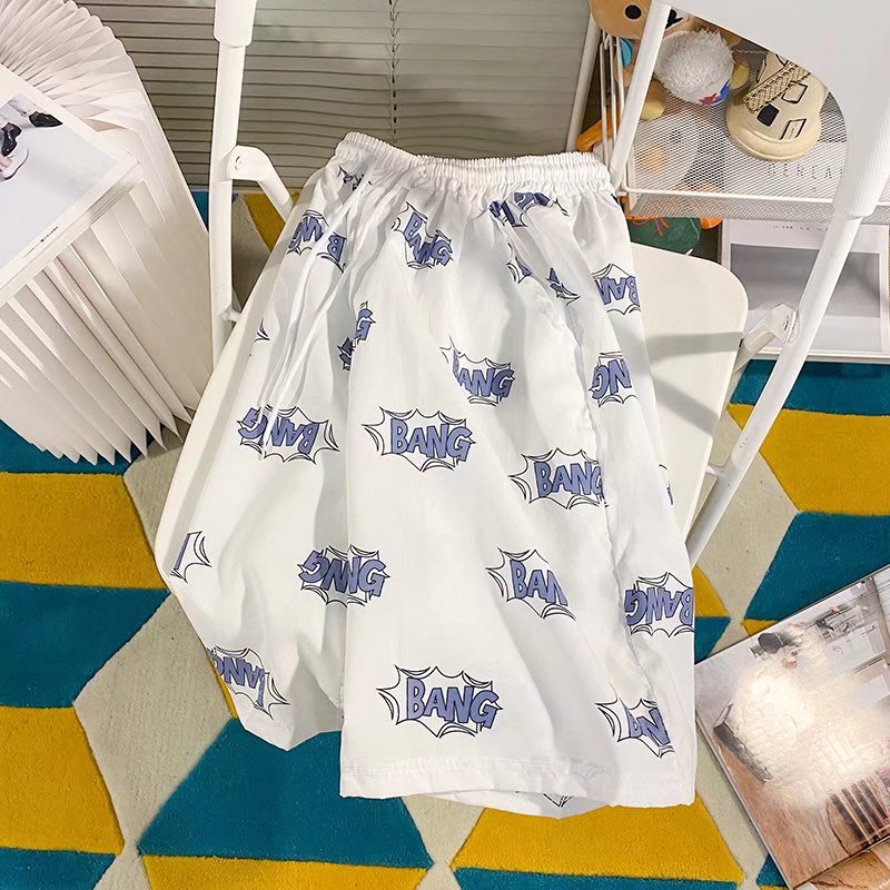 Quần short thể thao dáng rộng in chữ thời trang mùa hè mới dễ phối đồ cho cặp đôi M-2XL