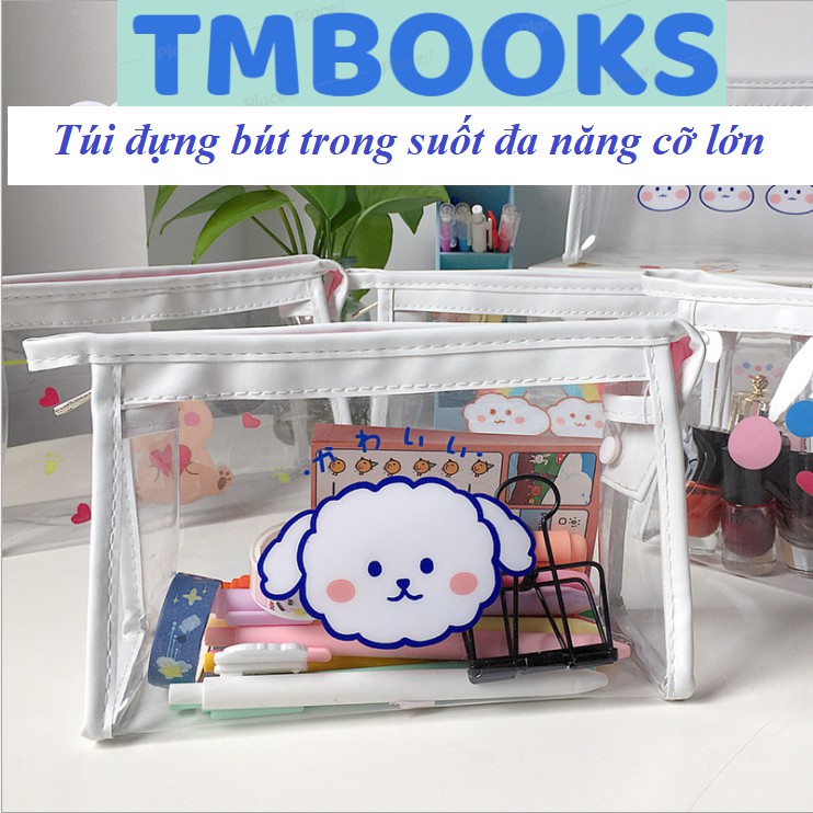 Nhiều mẫu Túi đựng bút trong suốt đa năng cỡ lớn  Bóp Đựng Mỹ Phẩm Trong Suốt In Họa Tiết Dễ Thương - Hình Tam Giác