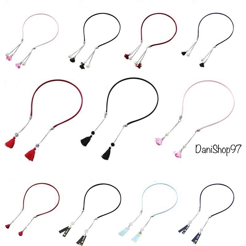 DANI băng đô cài tóc kèm bông tai CHỌN MÀU tua rua hàn quốc hoa tai bờm tóc