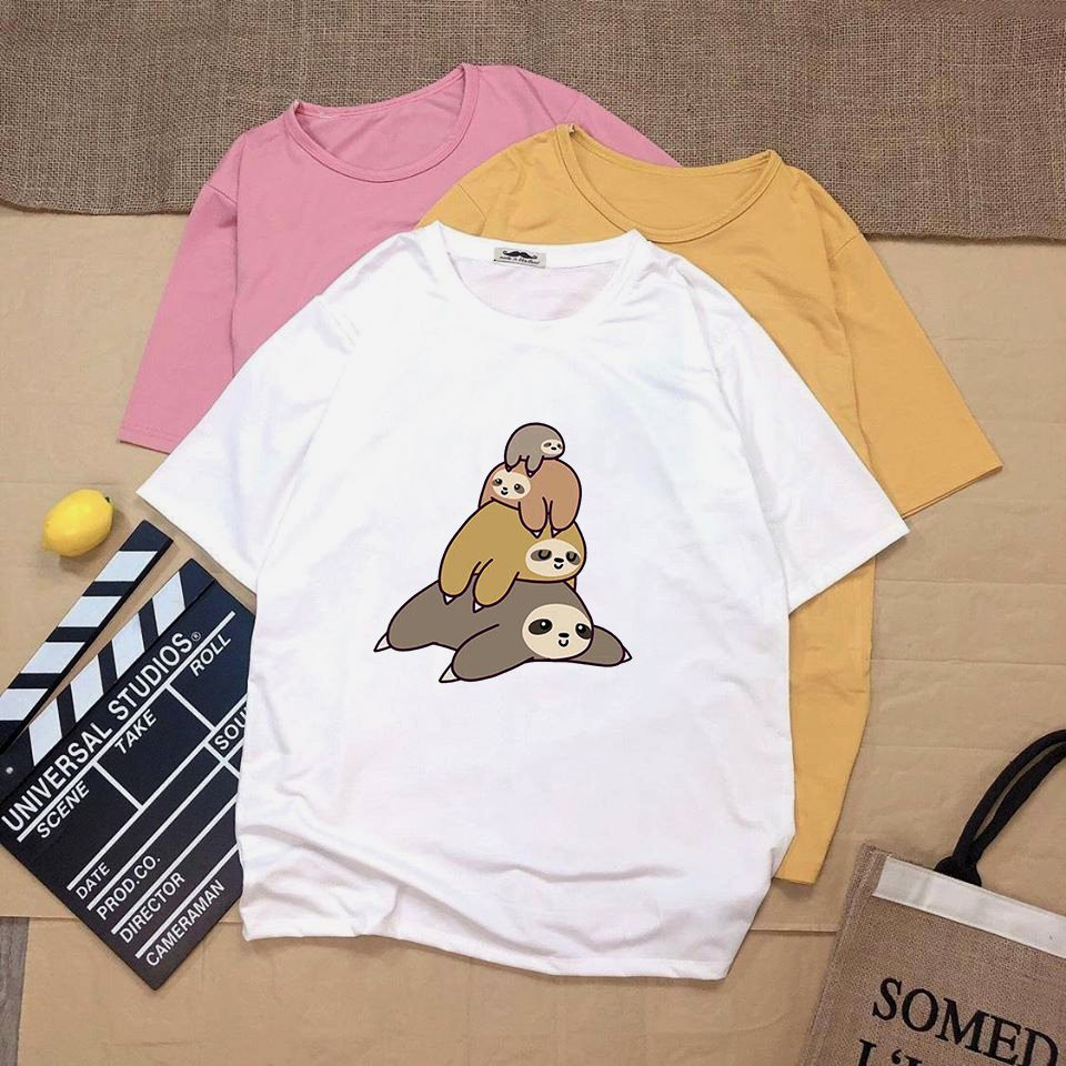 Áo thun nữ tay lỡ form rộng gia đình nhà lười vải dày mịn 20N1207