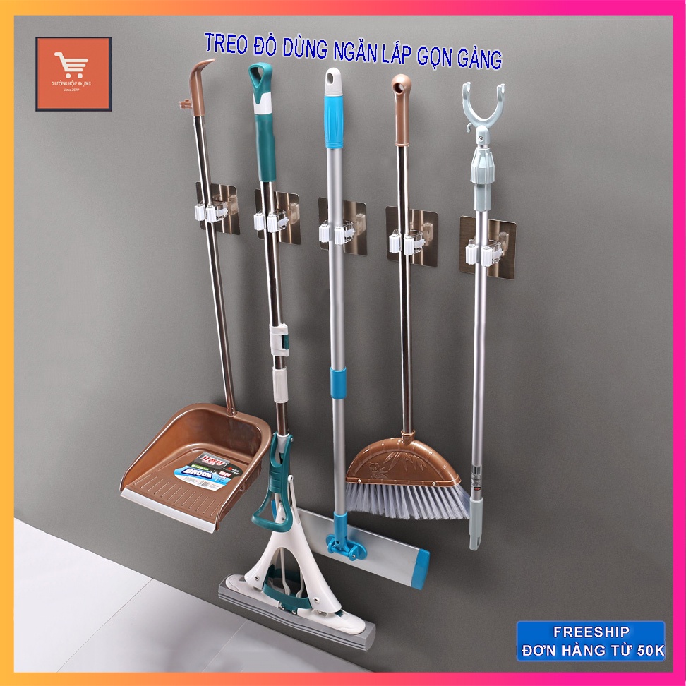 Miếng Dán Treo Cây Lau Nhà , Treo Chổi, Chịu Lực Bản Lớn 8x8