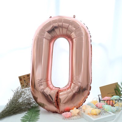 Bóng số màu hồng gold size 16 inch, phụ kiện sinh nhật