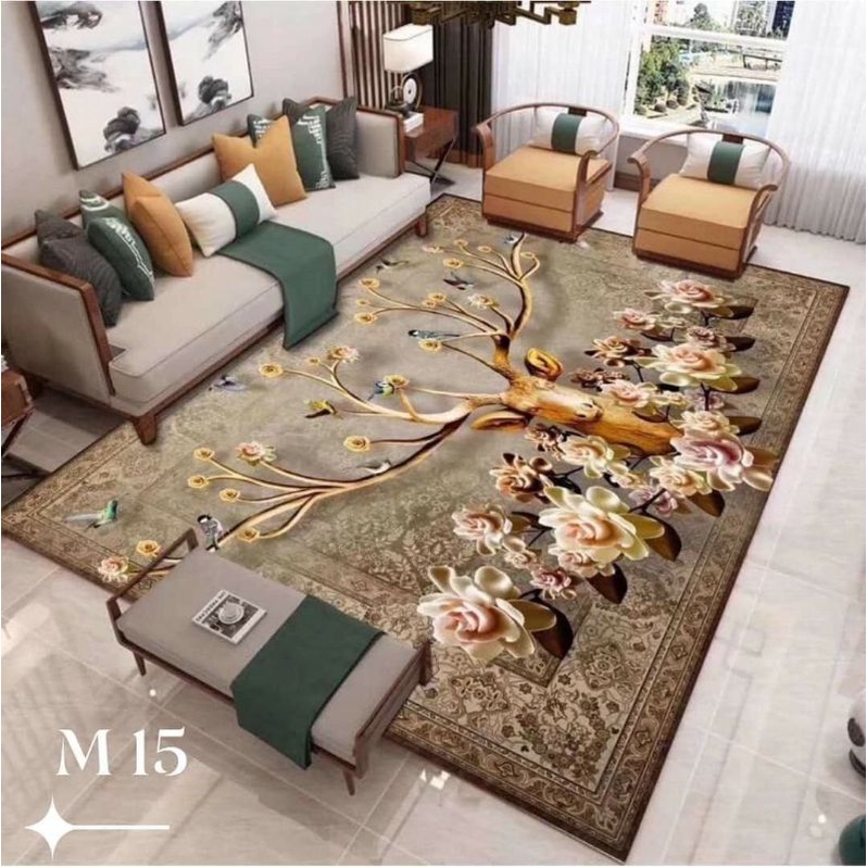 Thảm trải sàn nỉ lì Bali, Thảm phòng khách size 1m6x2m3 và 2mx3m loại 1, có hạt nhựa chống chơn trượt